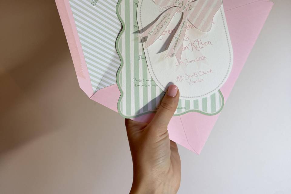 3 piece suite in pink + green