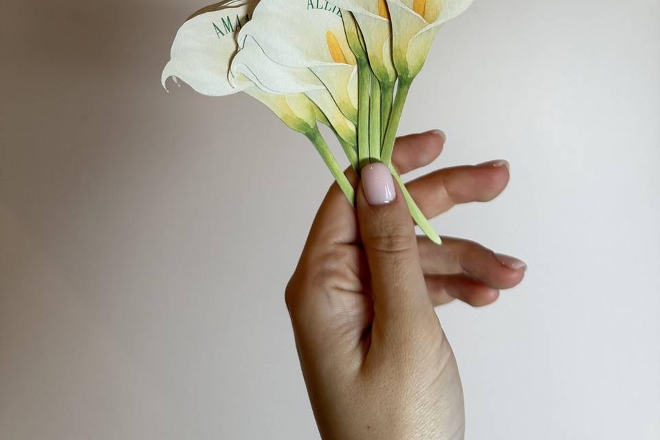 Calla lillie placecards