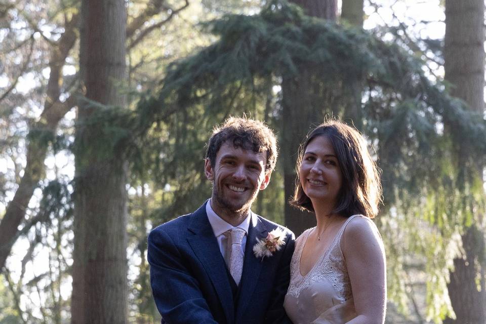 Backlit couples portrait