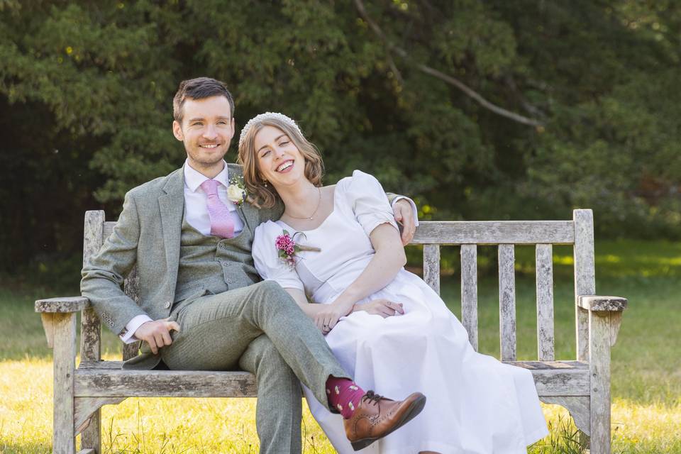 A bench and a bride