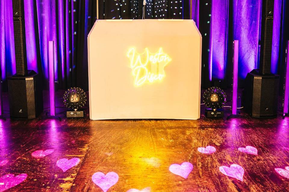 Purple pink heart setup