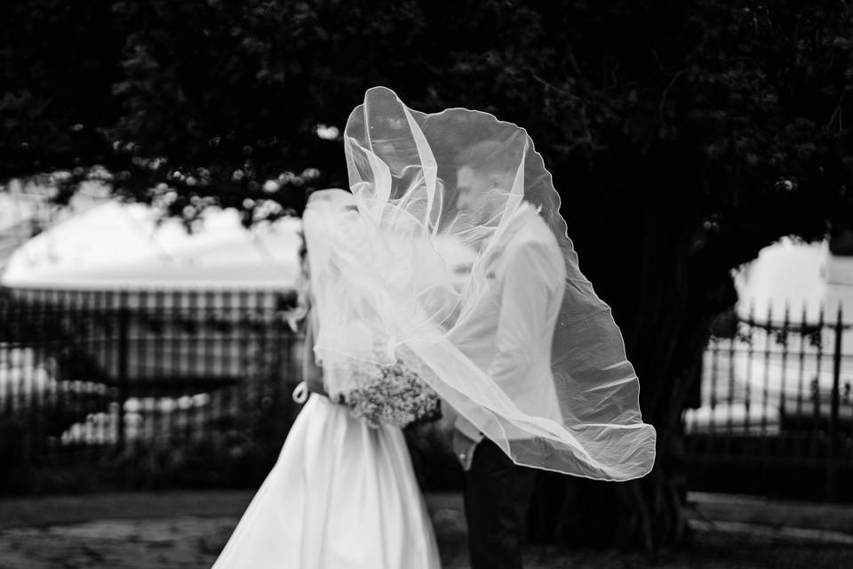 Veil caught in the wind