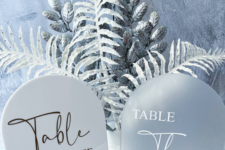 Acrylic Table Numbers