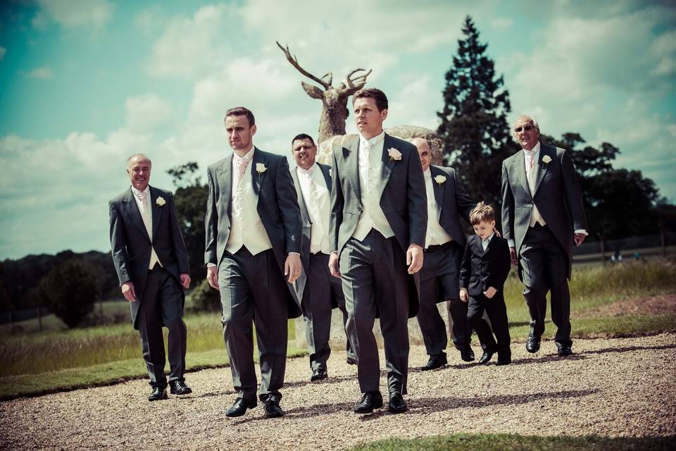 Classic Groomsmen 'Reservior Dogs' Photo, Gosfield Hall