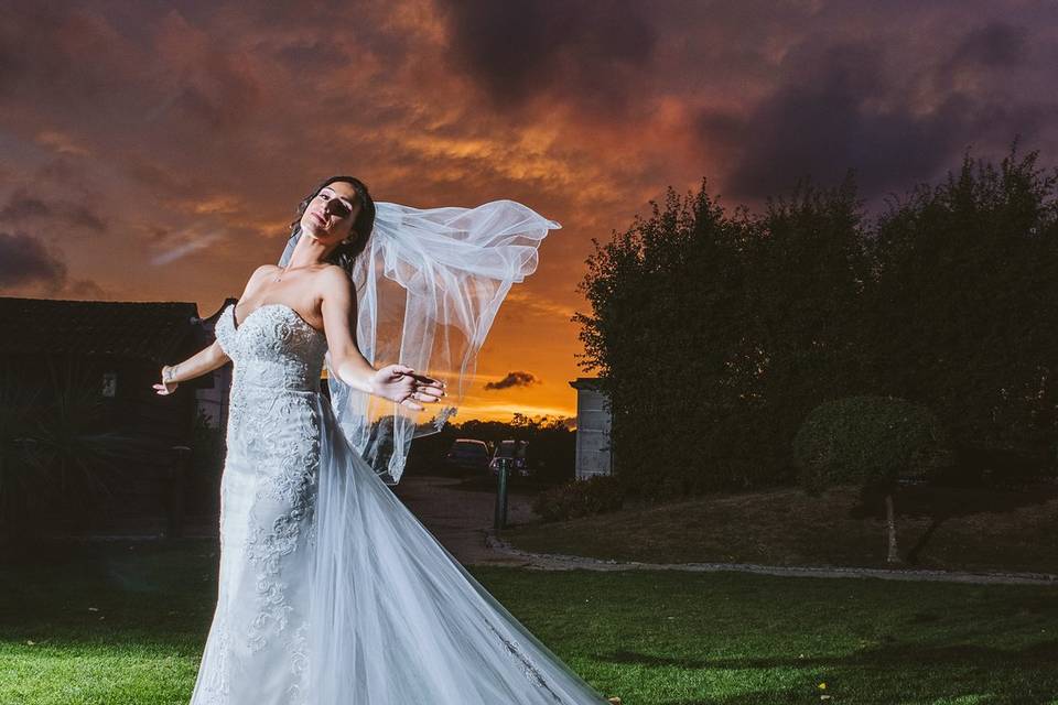 Striking wedding portrait