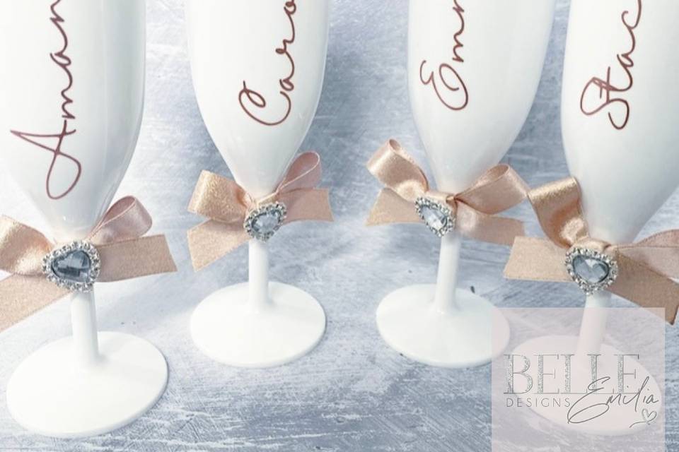 White Champagne Flutes