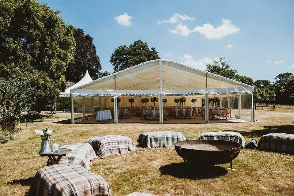 Outdoor marquee wedding