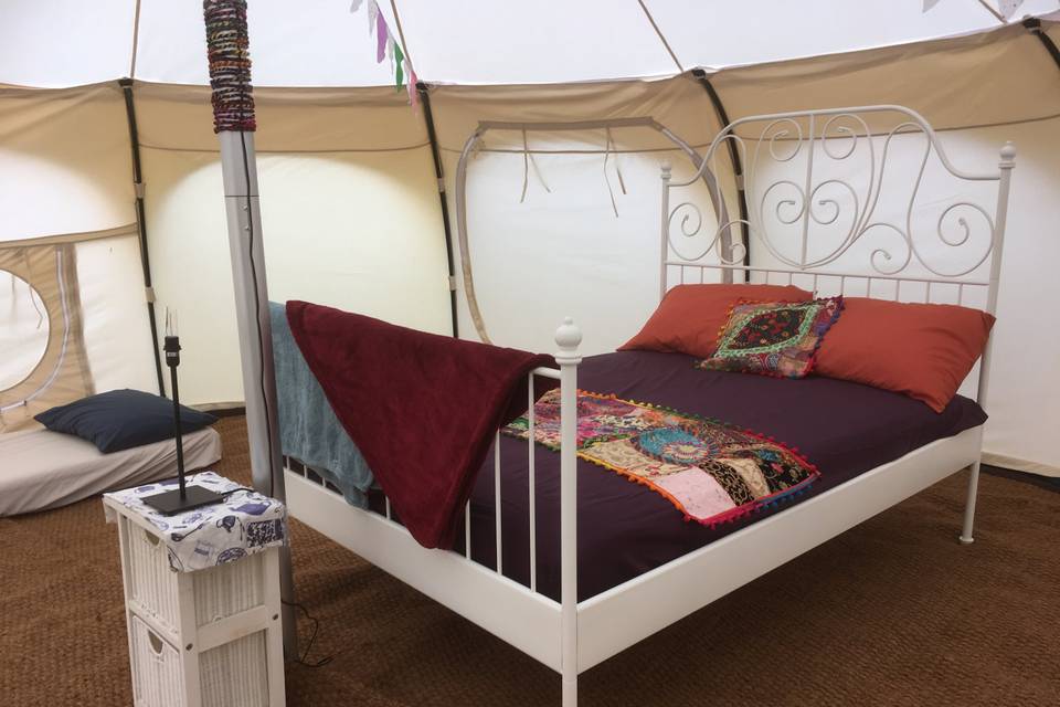 Real beds in the tents!