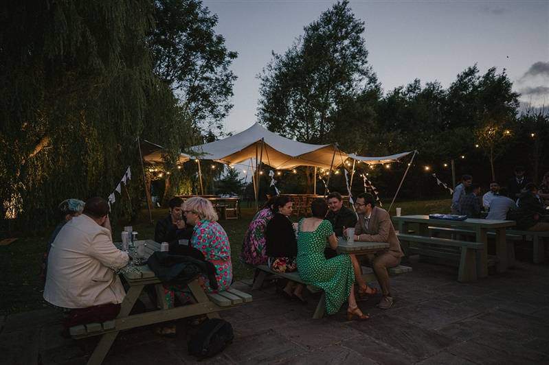 After dark festoon lighting