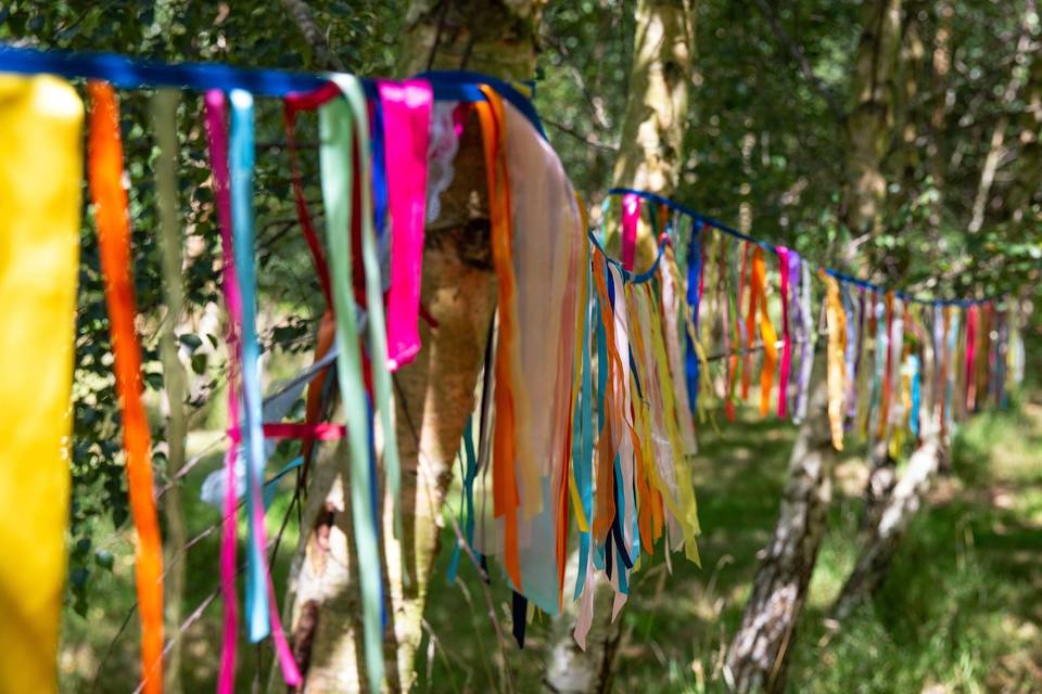 Festival ribbon bunting.