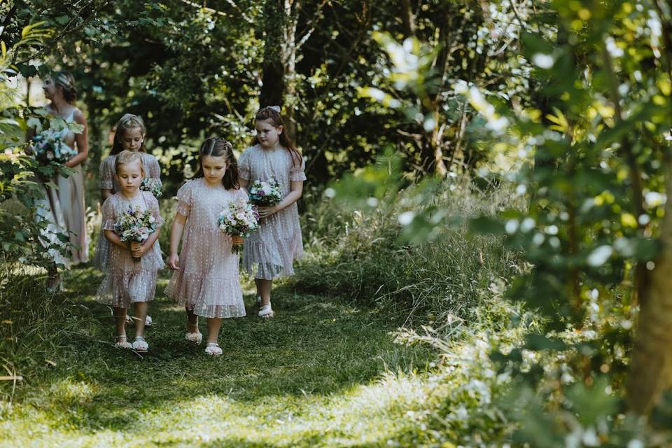 Woodland wedding aisle