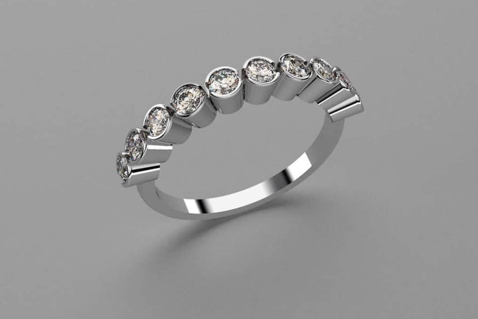 Nine-stone ring