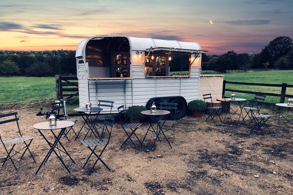 Oliver's horsebox at sunset