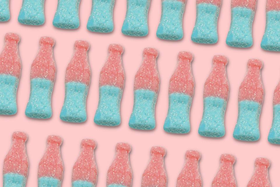 Vegan bubblegum bottles