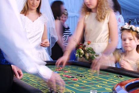 Bride & bridesmaids playing