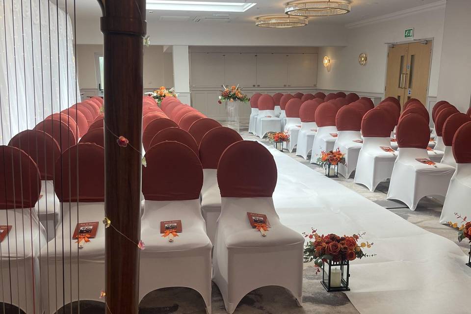 Milford Hall guest seating
