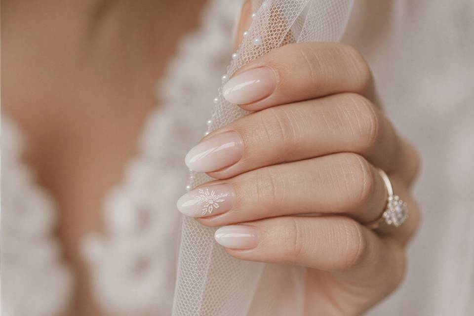 White ombré with floral accent