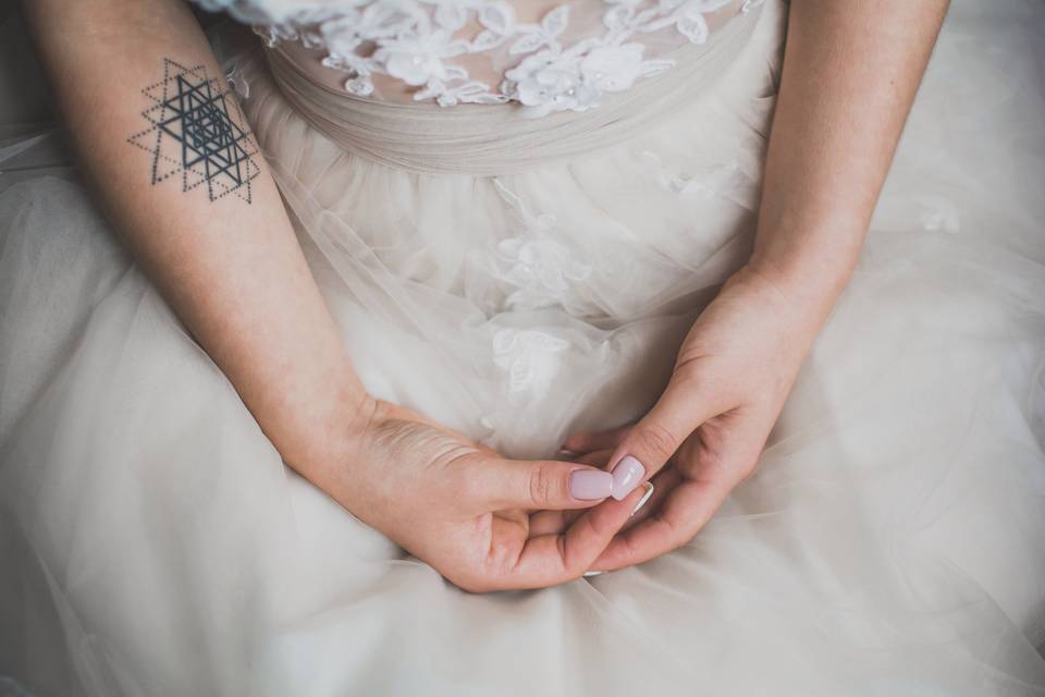 Milky white Nails