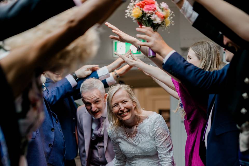 Aisle of well wishers