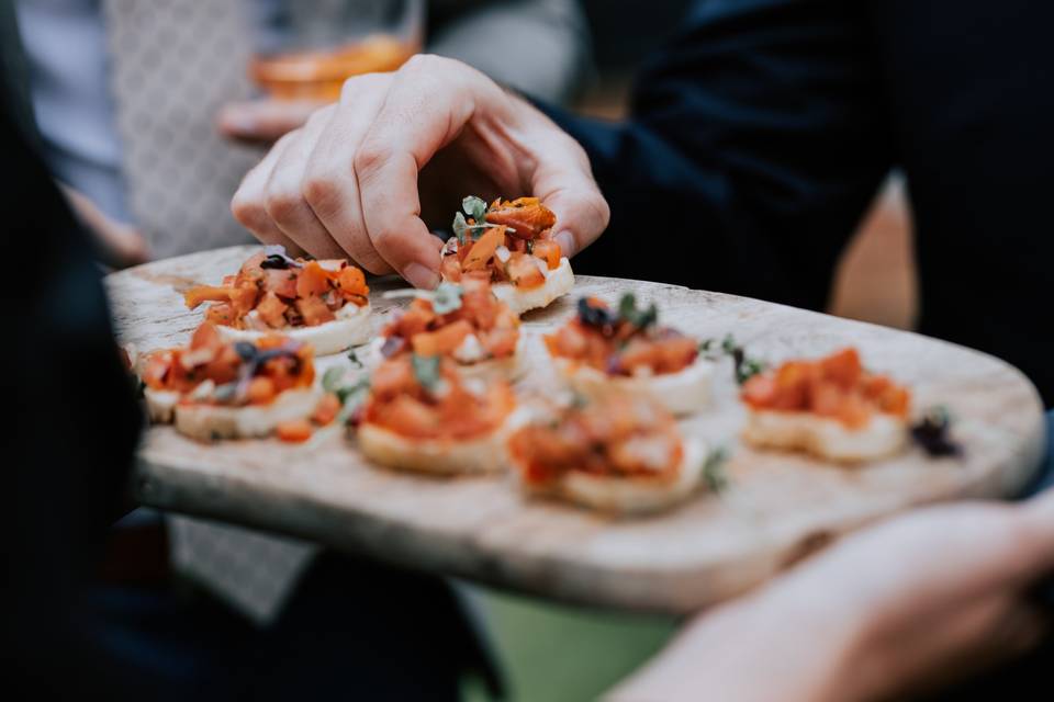 Canapes during reception drink