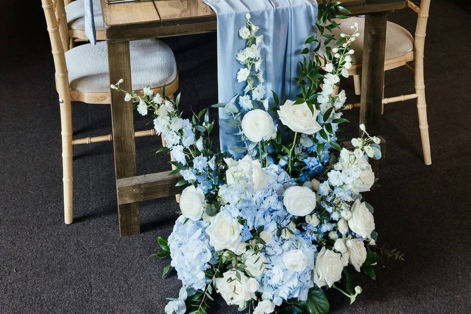 Trestle table set up