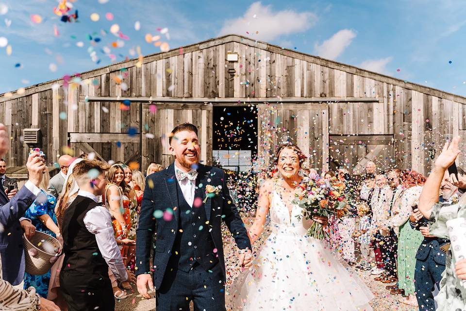 Confetti at the front