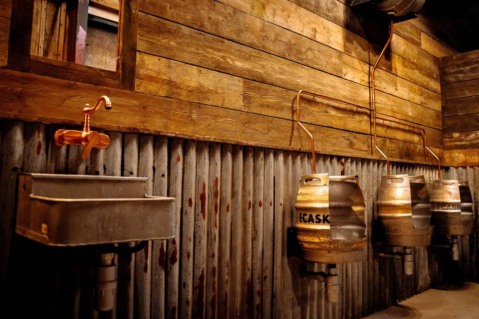 Rustic wooden bar