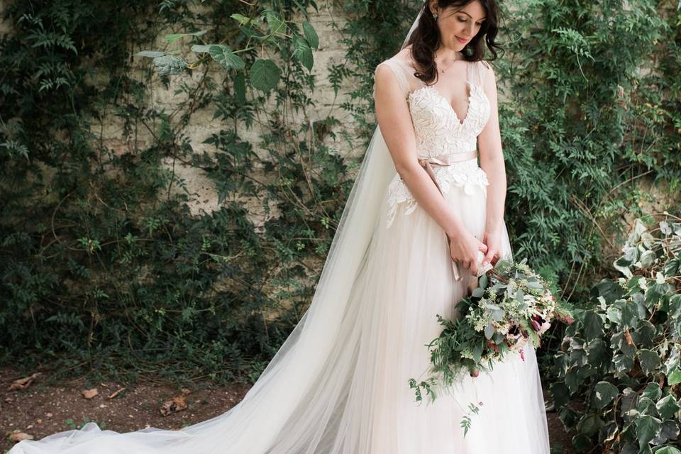 Beautiful Bride in Greenhouse