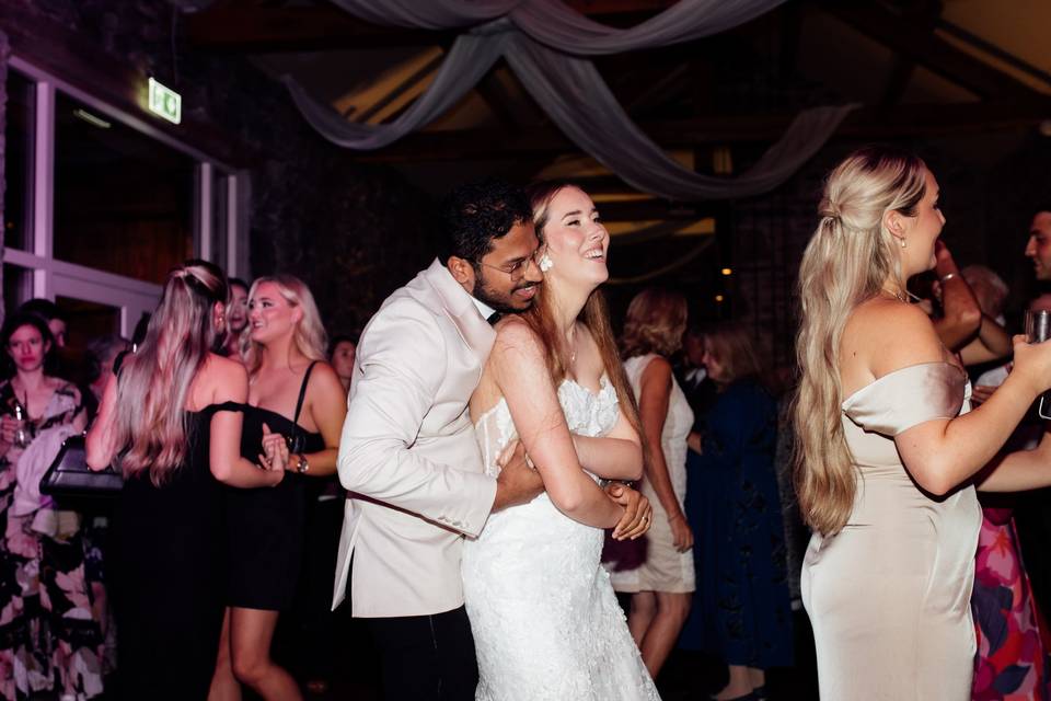 Bride and Groom having fun