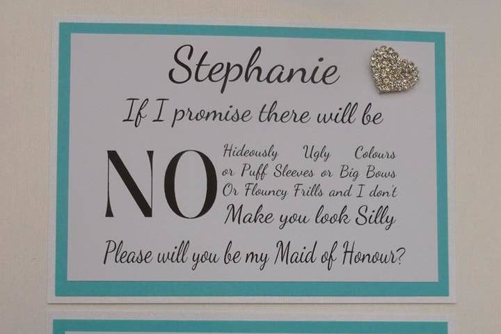 Bridesmaid cards