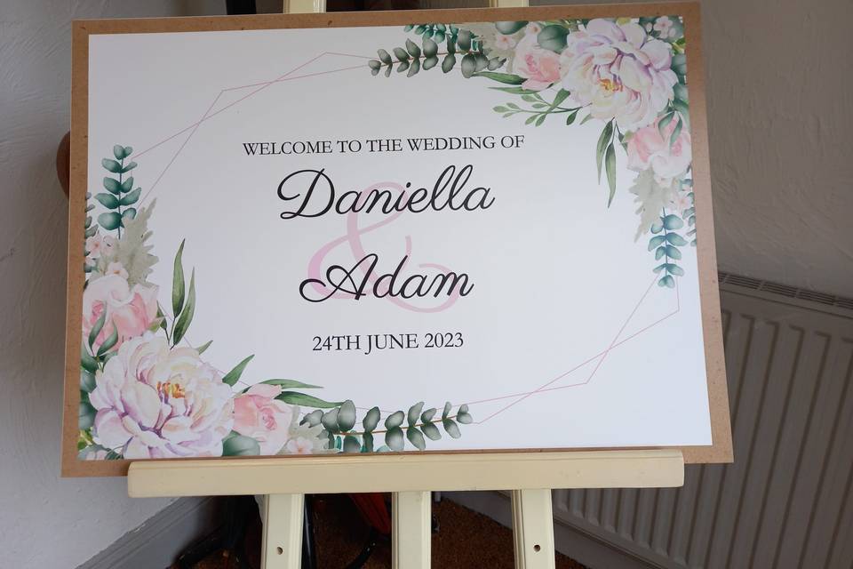 Floral Welcome Sign