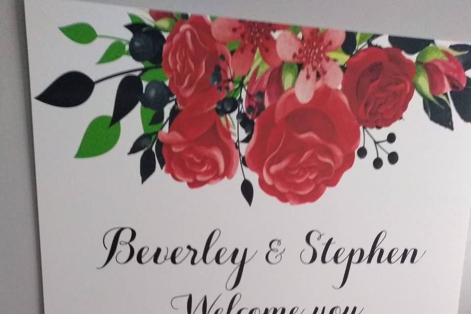 Floral Design Welcome Sign