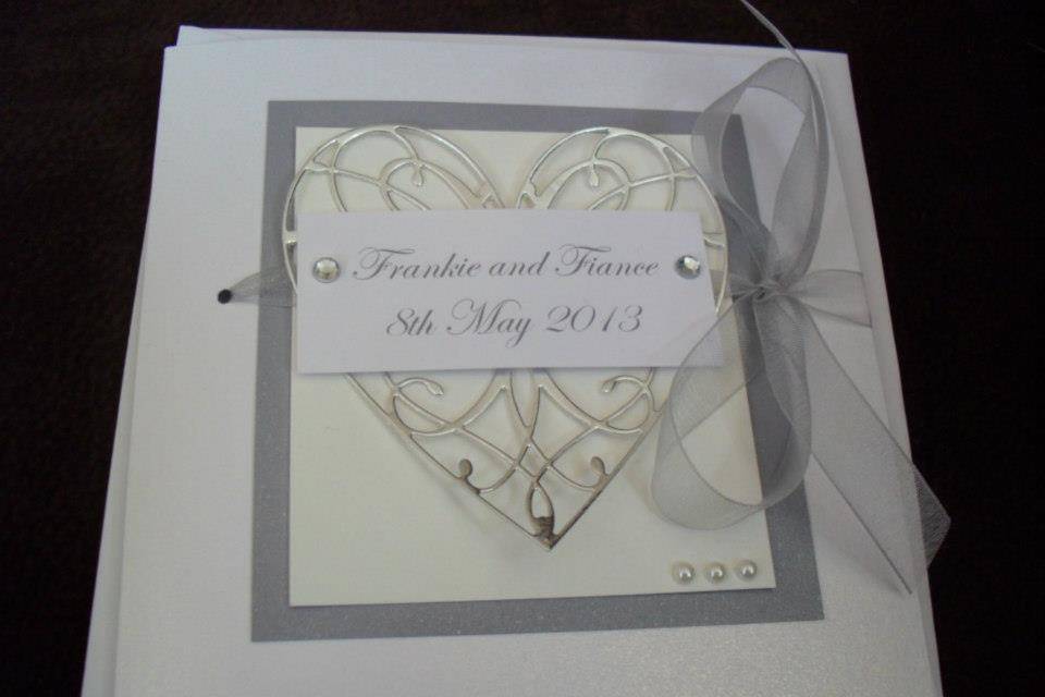 Filigree heart invitation