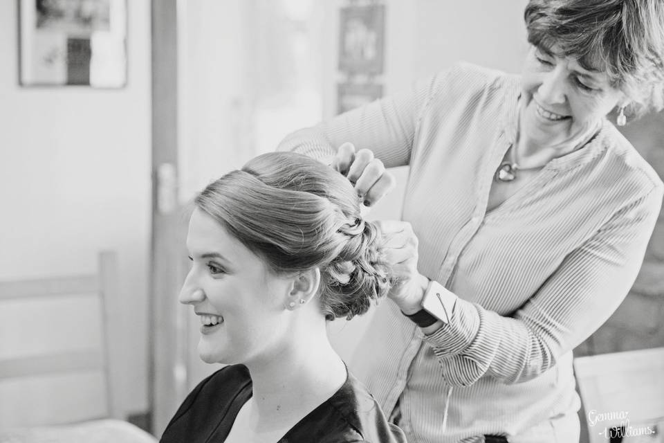 Curly updo