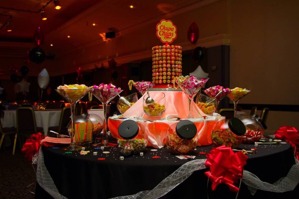 Their candy buffet table