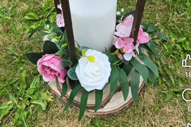 Pinks rustic lantern