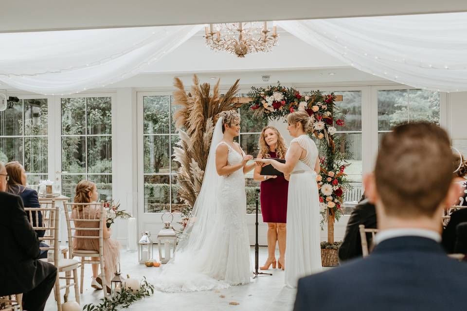 Autumn wedding ceremony