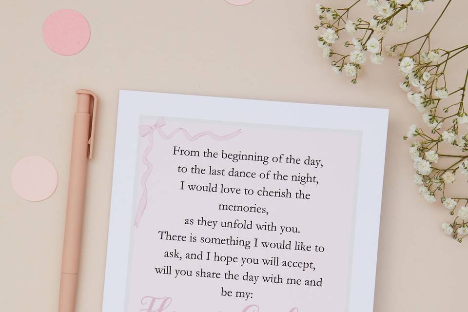 Flower Girl Proposal Card