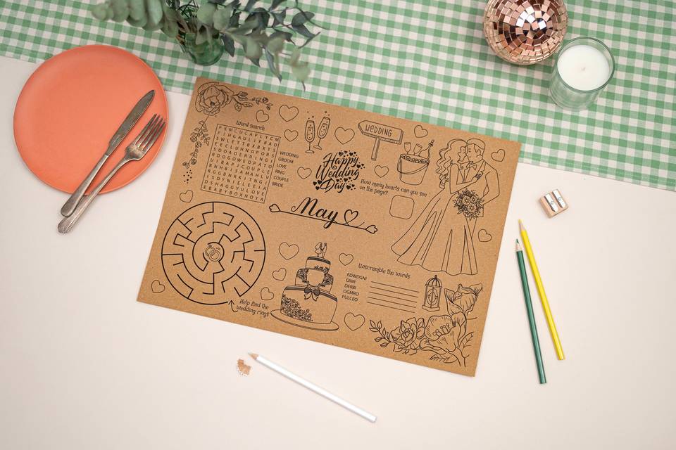 Kraft Wedding Activity Mat