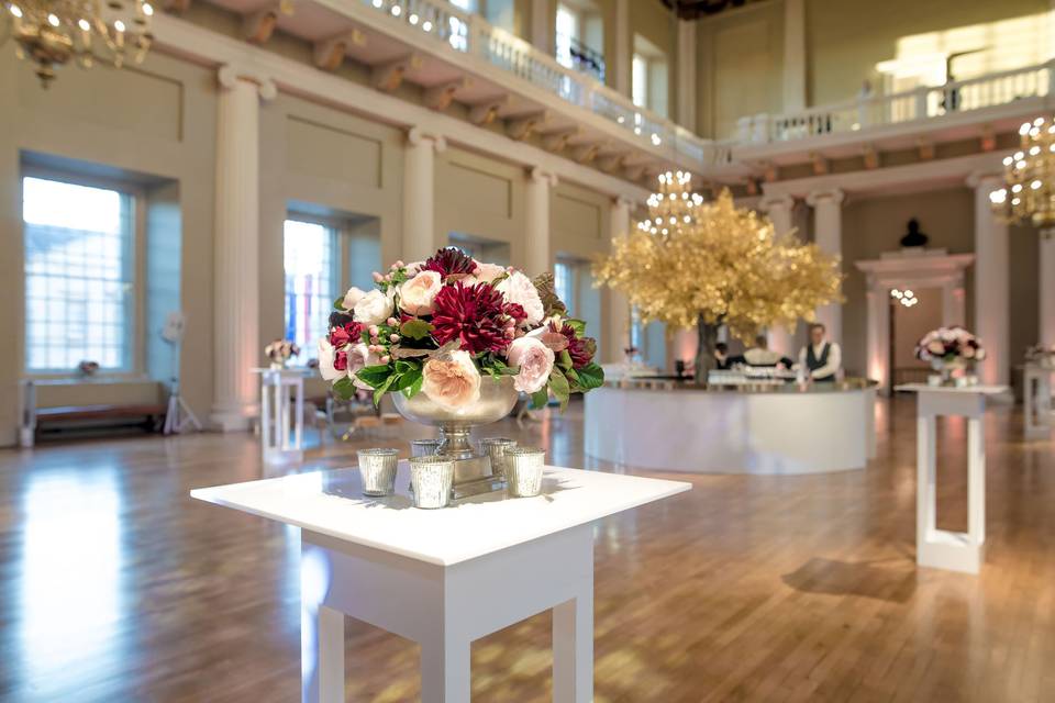 Round white wedding bar - grand hall