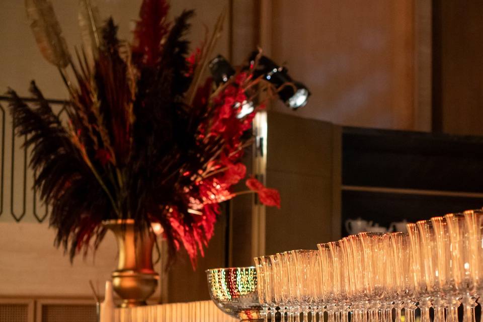 Wedding dinner wine service - wedding bar staff