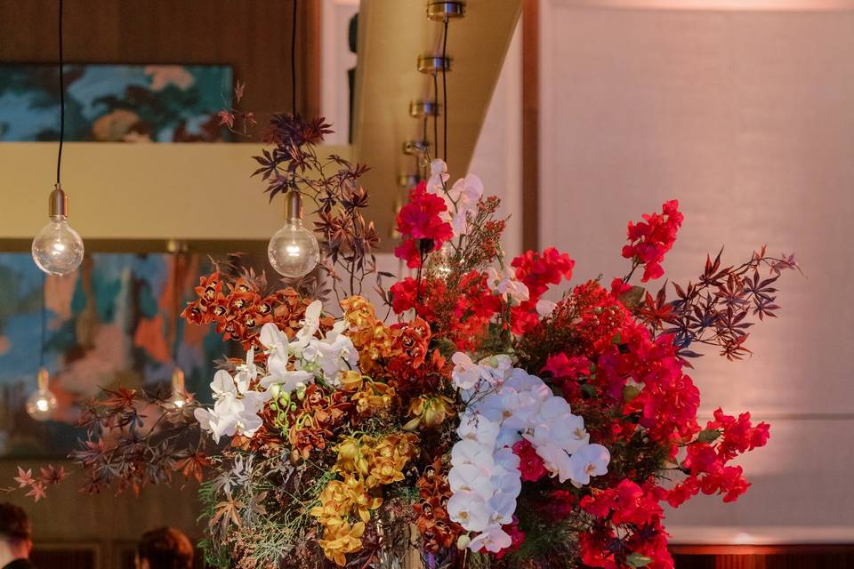 Floral wedding bar counter - mobile bar hire