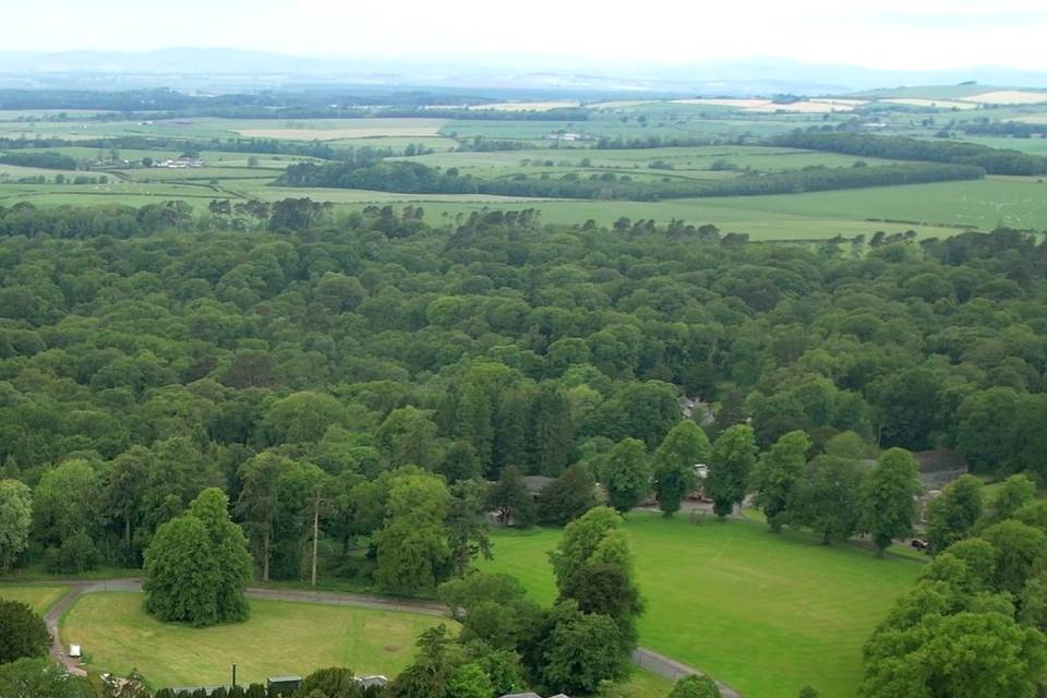 Kinmount House drone shot