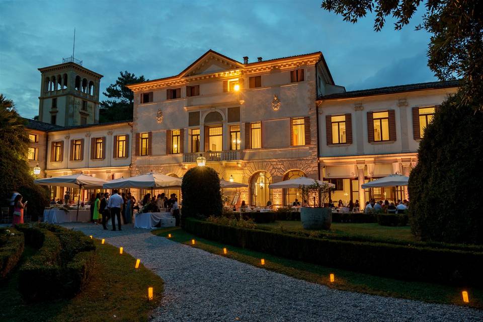 Illuminated Villa entrance