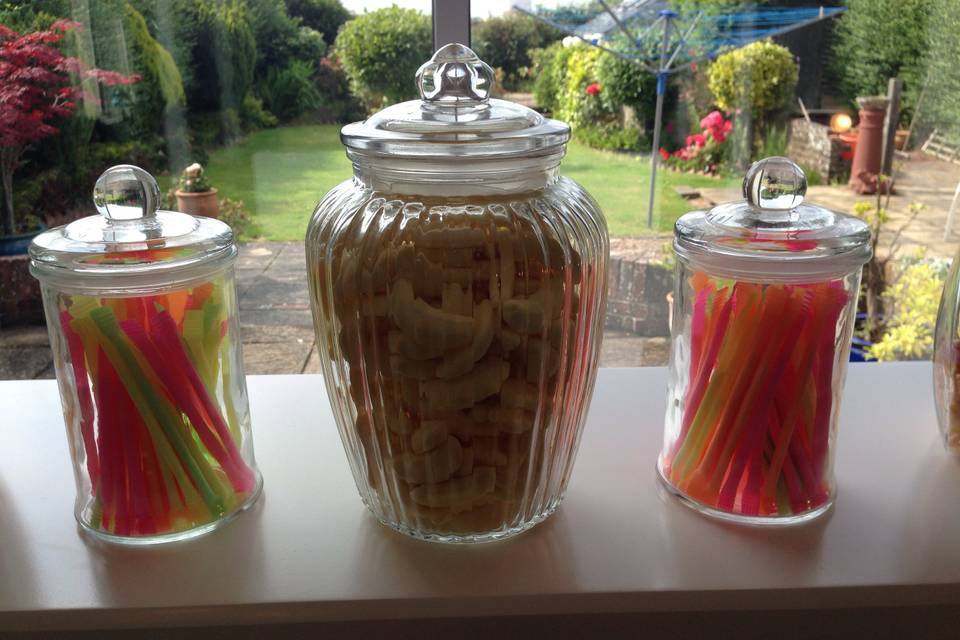 Sweets in jars