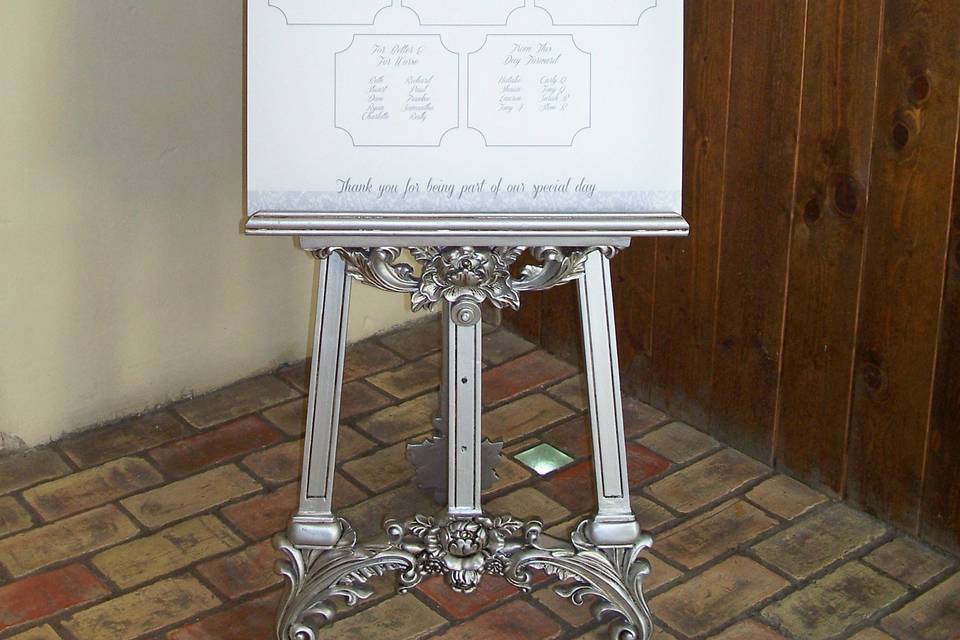 Spains Hall Estate Silver Ornate Easel