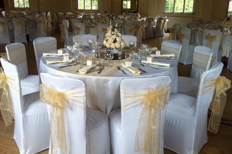 Gold chair cover