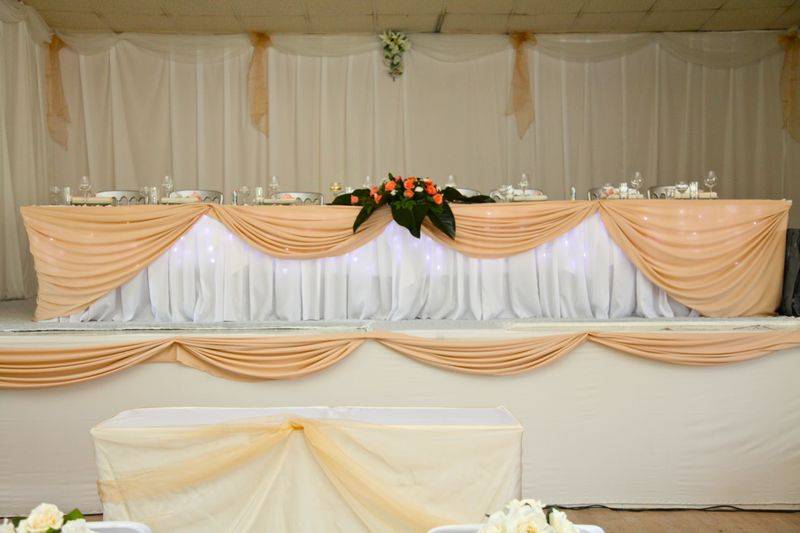 Table draping and stage decor