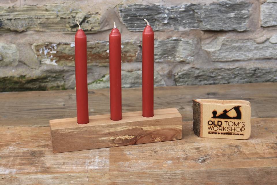 Beech Taper Candle Holder