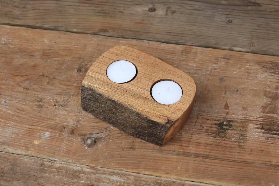 Oak tea light holder